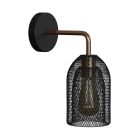 Fermaluce Metal wall lamp with Ghostbell lampshade and curved extension
