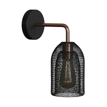 Fermaluce Metal wall lamp with Ghostbell lampshade and curved extension