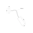 Fermaluce Flex 30 lamp with mini rosette, switch and spotlight, Tub-E14 lampshade