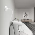 Fermaluce Flex 30 lamp with mini rosette, switch and spotlight, Tub-E14 lampshade