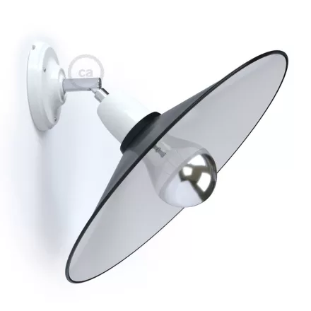 Fermaluce 90° adjustable porcelain wall lamp with metal Swing lampshade