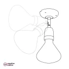 Fermaluce 90° adjustable porcelain wall lamp with metal Swing lampshade