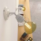 Fermaluce 90° Classic E27 threaded lamp holder with adjustable porcelain light source