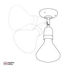 Fermaluce 90° Classic E27 threaded lamp holder with adjustable porcelain light source