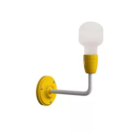    Fermaluce Color, porcelain and metal wall lamp with curved arm