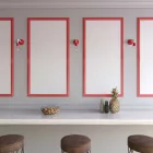  Fermaluce Color, porcelain and metal wall lamp with curved arm