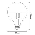 LED gold hemispherical bulb G125 7W 650Lm E27 2700K dimmable - A15