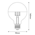 LED copper hemisphere bulb G95 7W 650Lm E27 2700K Dimmable - A24