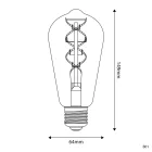 LED bulb Gold B01 5V Collection Spiral filament Edison ST64 1.3W 80Lm E27 2500K Dimmable