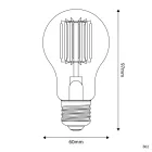  LED bulb transparent B02 5V collection vertical filament Drop A60 1.3W 110Lm E27 2500K dimmable