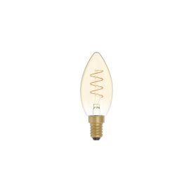   LED gold filament bulb, carbon line, curved spiral filament candle C35 2.5 W 136 lm E14 1800 K, dimmable - C01