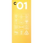 LED gold filament bulb, carbon line, curved spiral filament candle C35 2.5 W 136 lm E14 1800 K, dimmable - C01