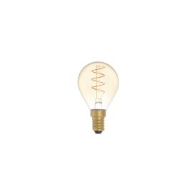   LED gold filament bulb, curved spiral, mini globe G45 2.2 W 136 lm E14 1800 K, dimmable - C02