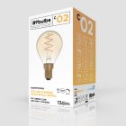 LED gold filament bulb, curved spiral, mini globe G45 2.2 W 136 lm E14 1800 K, dimmable - C02