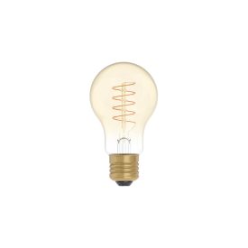   LED gold filament bulb, curved spiral, teardrop shape A60 4W 250Lm E27 1800K, dimmable - C03
