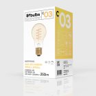 LED gold filament bulb, curved spiral, teardrop shape A60 4W 250Lm E27 1800K, dimmable - C03
