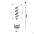 LED gold filament bulb Carbon Line curved spiral filament Edison ST64 4 W 250 lm E27 1800 K dimmable - C04