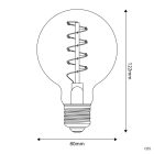 LED gold filament bulb Carbon Line curved spiral filament bulb sphere G80 4W 250Lm E27 1800K dimmable - C05