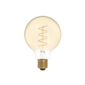   LED gold filament bulb, curved spiral shape, G95, 4 W, 250 lm, E27, 1800 K, dimmable – C06