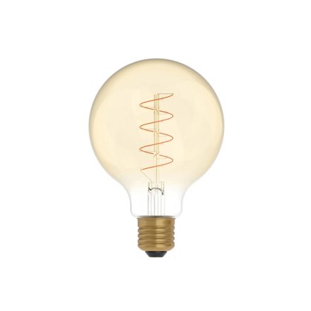 LED gold filament bulb, curved spiral shape, G95, 4 W, 250 lm, E27, 1800 K, dimmable – C06