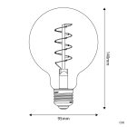 LED gold filament bulb, curved spiral shape, G95, 4 W, 250 lm, E27, 1800 K, dimmable – C06