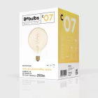 LED gold filament bulb, carbon line, curved spiral, spherical, G125, 4 W, 250 lm, E27, 1800 K, dimmable – C07