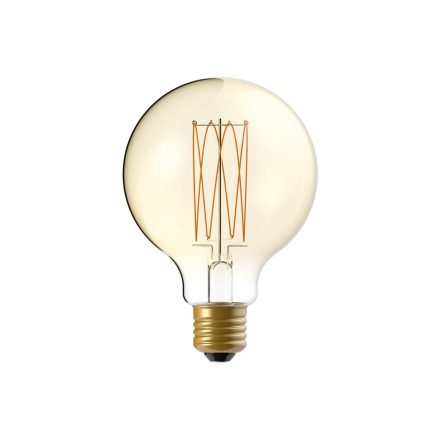 LED gold filament carbon fiber covered sphere G95 7W 640Lm E27 2700K dimmable - C55