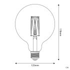 LED gold filament carbon filament cage Globe G125 7W 640Lm E27 2700K dimmable - C56
