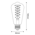 LED smoked Edison bulb ST64 4.8 W 250 lm E27 1800 K dimmable - D02