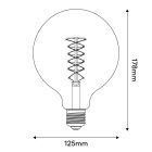 LED smoked globe bulb G125 4.8 W 250 lm E27 1800 K dimmable - D04