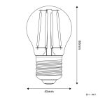 LED transparent mini globe bulb G45 4W 470Lm E27 2700K - E01