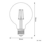 LED transparent sphere bulb G95 4W 470Lm E27 2700K - E04