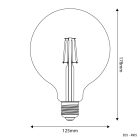 LED transparent globe bulb G125 4W 470Lm E27 2700K - E05