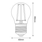 LED transparent bulb G45 2W 136Lm E27 2700K - E08
