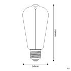 LED smoked magnetic bulb Deco Line Edison ST64 2.2W 60Lm E27 1800K - F03