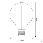 LED smoked magnetic bulb Deco Line Globo G95 2.2W 60Lm E27 1800K - F04