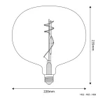  LED smoky bulb Ellipse 220 10W 470Lm E27 1800K adjustable - H08
