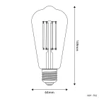 LED bulb Transparent Edison ST64 7W 806Lm E27 3500K Dimmable - N02