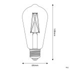 LED porcelain effect bulb CRI 95 ST64 7W 640Lm E27 2700K Dimmable - P02