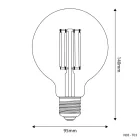 LED bulb, transparent, spherical, G95, 7 W, 806 lm, E27, 2700 K, dimmable – T03