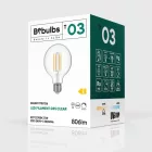 LED bulb, transparent, spherical, G95, 7 W, 806 lm, E27, 2700 K, dimmable – T03