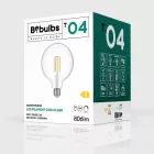 LED bulb, transparent, spherical, G125, 7 W, 806 lm, E27, 2700 K, dimmable – T04