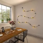 Wooden lamp holder for string lights and Filé system. Made in Italy.