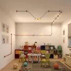 Wooden lamp holder for string lights and Filé system. Made in Italy.