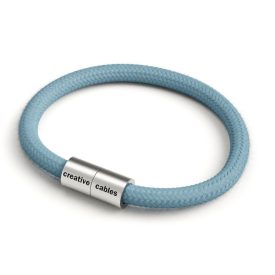 Bracelet with matte silver magnetic clasps and RC53 cable