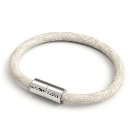 Bracelet with matte silver magnetic clasps and RN01 cable