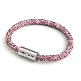 Bracelet with matte silver magnetic clasps and RS83 cable