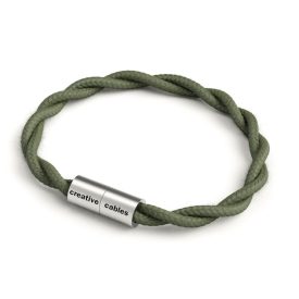 Bracelet with matte silver magnetic clasps and TC63 cable