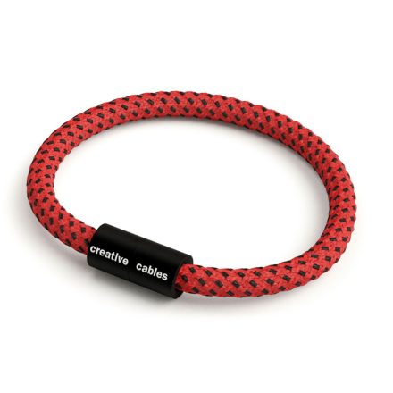 Bracelet with matte black magnetic clasps and RT94 cable