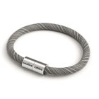 Bracelet with matte silver magnetic clasps and ERC37 cable